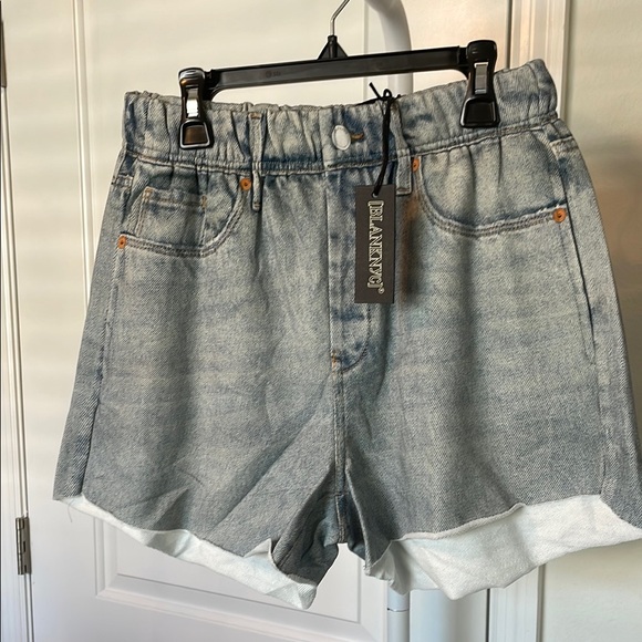 Blank NYC Pants - Blank NYC Revolve Faux Blue Jean Shorts High-Waisted Casual